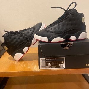 Kids toddler boys Jordan 13 Retro used size 11c black/true red/white (orig. box)